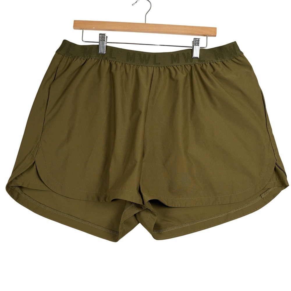 Madewell MWL Womens XXL Olive Green Active Shorts Elastic Waist Athletic Running